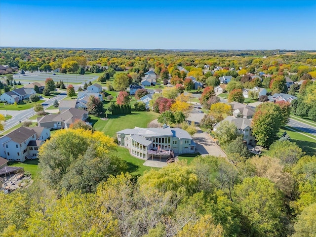 aerial view with a residential view