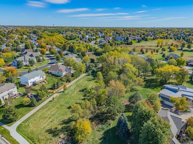 aerial view with a residential view