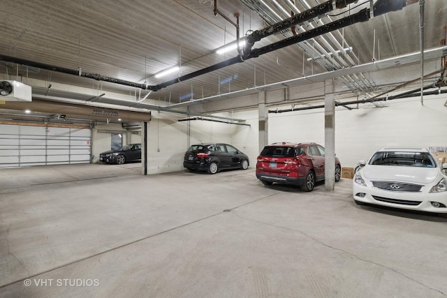 parking garage with a garage door opener