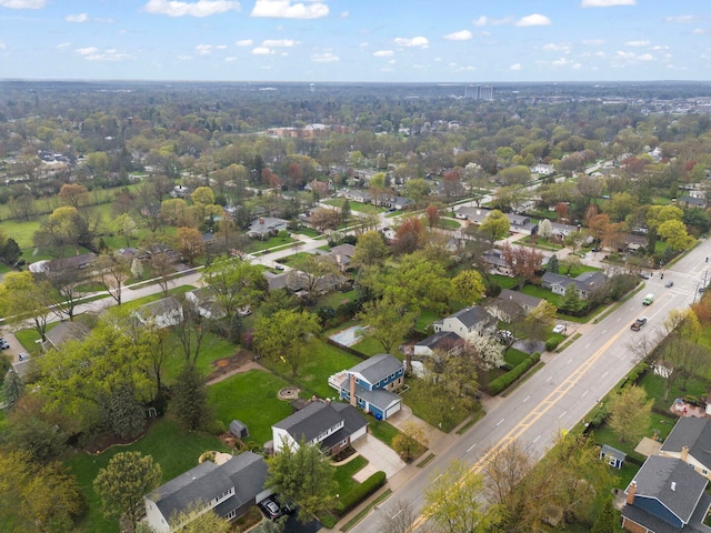 aerial view with a residential view