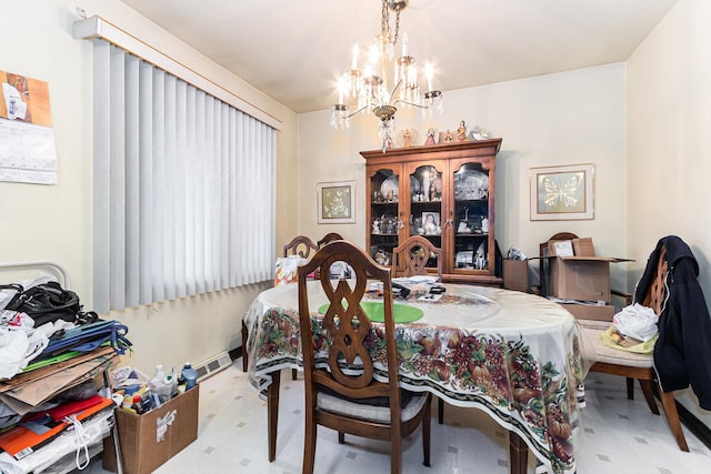 dining room featuring an inviting chandelier