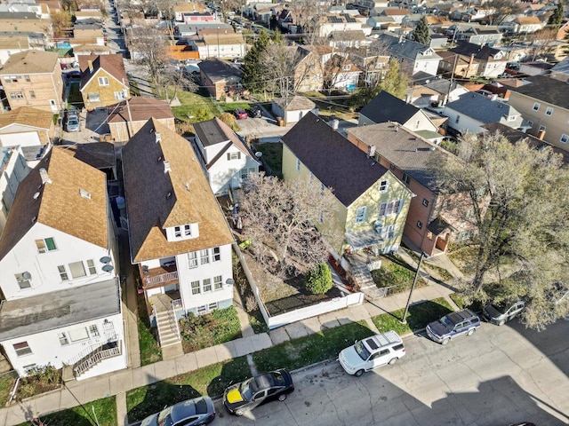 aerial view with a residential view