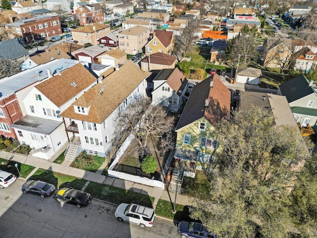 drone / aerial view with a residential view