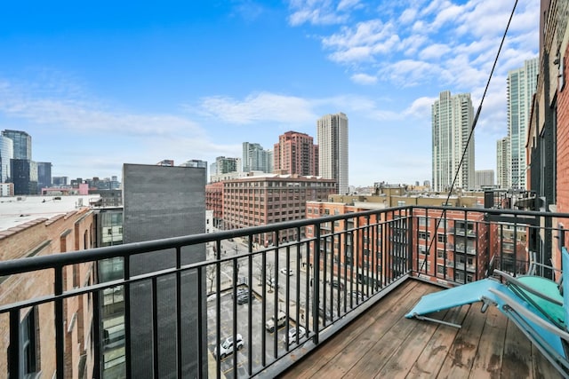 balcony with a view of city