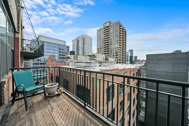 balcony with a view of city