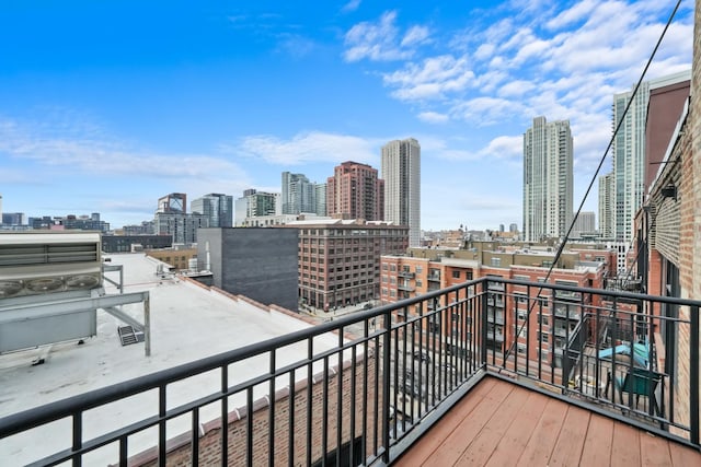 balcony featuring a view of city