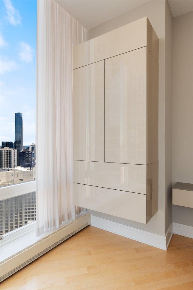 closet featuring a baseboard radiator