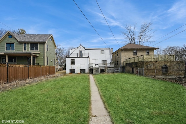 view of yard with fence