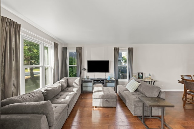 2031 Edinburgh Ln, Aurora, IL 60504 - living area with dark wood-type flooring and baseboards