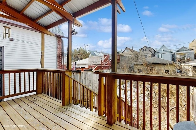 deck featuring a residential view