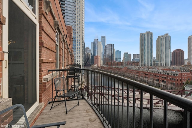 balcony with a view of city