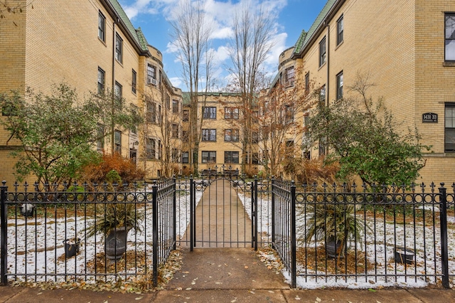 view of property featuring a fenced front yard