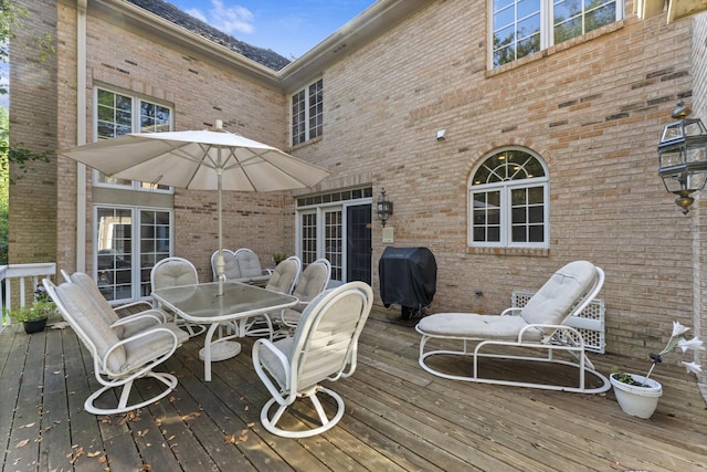 9 Forest Ln, South Barrington, IL 60010 - wooden deck featuring outdoor dining area and grilling area