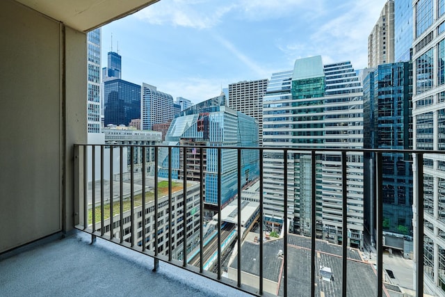 balcony with a city view