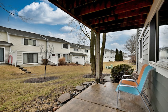 view of patio featuring a residential view