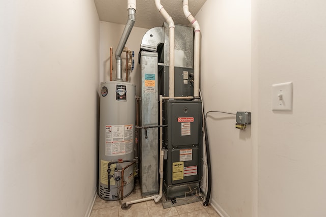 utility room with water heater