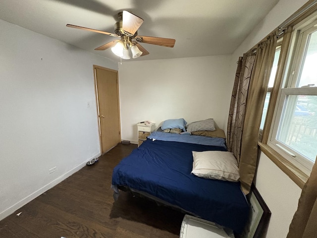 4257 W SW Hwy, Hometown, IL 60456 - bedroom with ceiling fan, wood finished floors, and baseboards