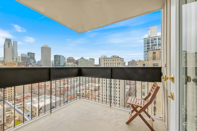 balcony with a city view