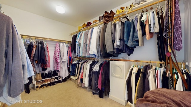 spacious closet featuring carpet