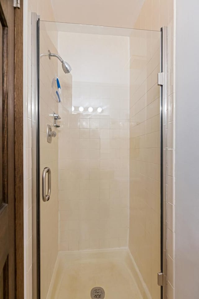 full bathroom featuring a shower stall