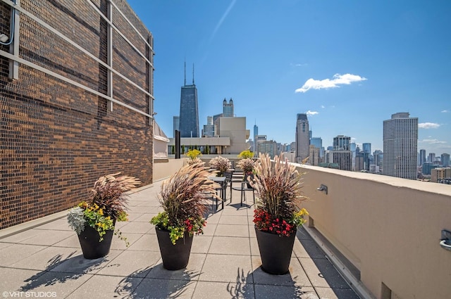 view of patio featuring a view of city