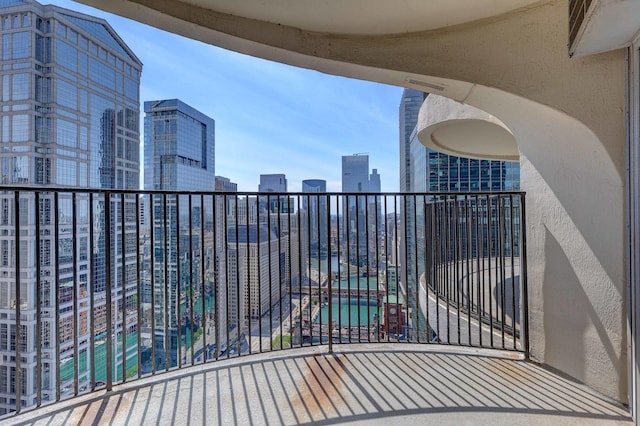 balcony with a city view