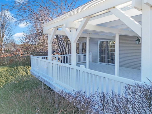 exterior space featuring a deck