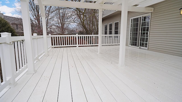 deck featuring a pergola