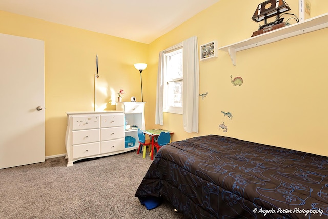 bedroom featuring carpet