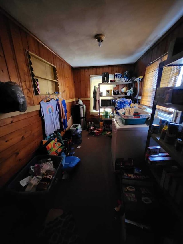 interior space with wood walls