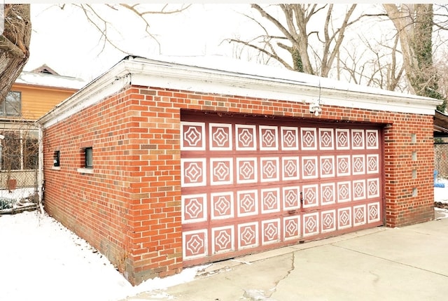 view of home's exterior featuring brick siding