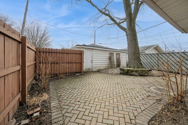 view of patio / terrace featuring a fenced backyard