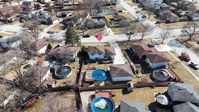 aerial view with a residential view