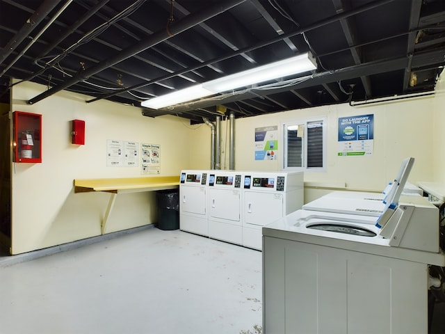 common laundry area with separate washer and dryer