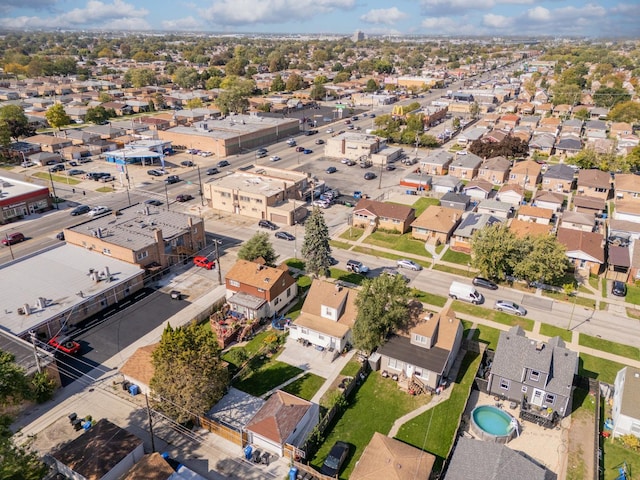 aerial view with a residential view