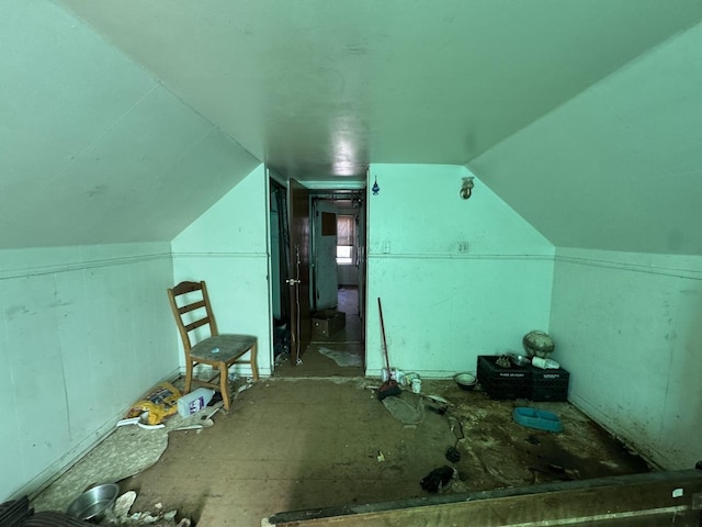 bonus room featuring lofted ceiling