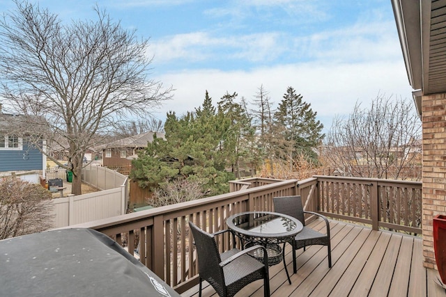 wooden terrace with fence