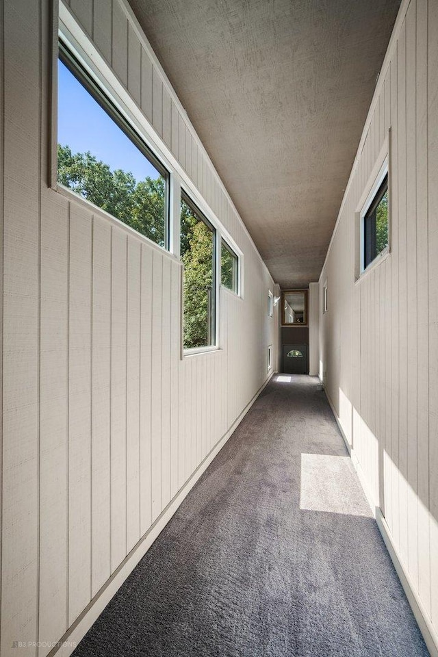 hallway featuring carpet