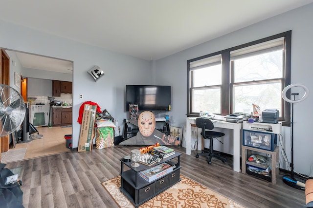 living room featuring wood finished floors