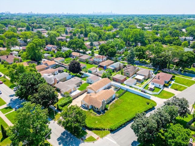 bird's eye view with a residential view