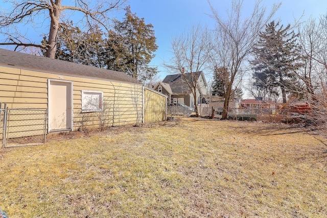 view of yard featuring fence