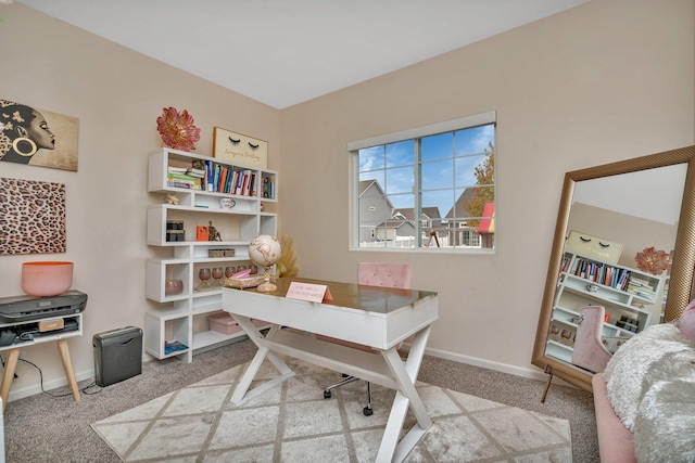 office with carpet and baseboards