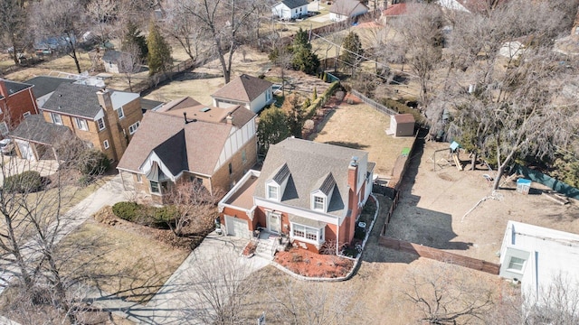 drone / aerial view with a residential view