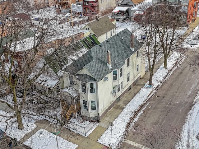 view of snowy aerial view