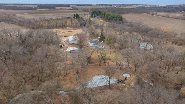 drone / aerial view featuring a rural view