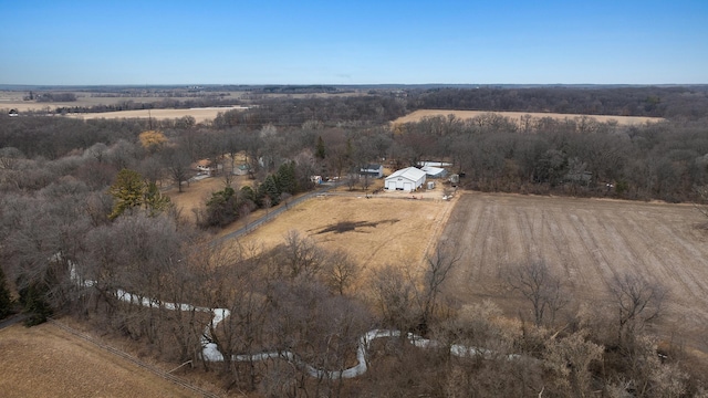 aerial view with a rural view