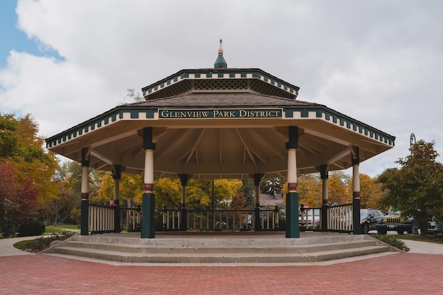 view of community with a gazebo