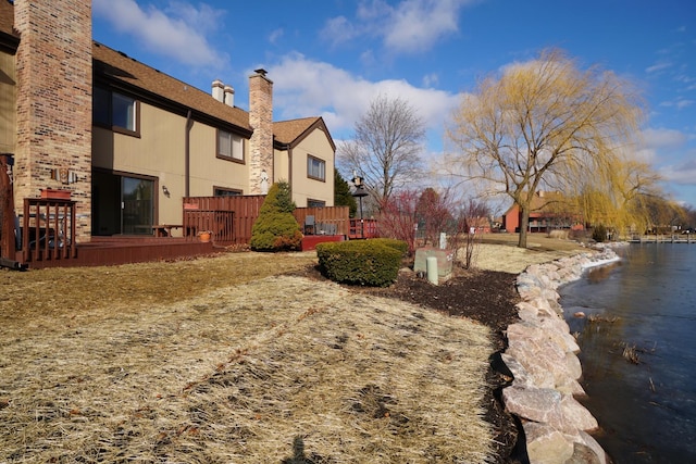 view of yard with a deck