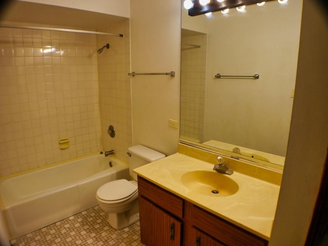 15805 Peggy Ln Unit 2, Oak Forest, IL 60452 - full bathroom featuring toilet, vanity, shower / washtub combination, and tile patterned floors