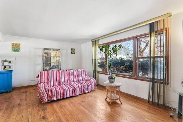 living area featuring hardwood / wood-style floors